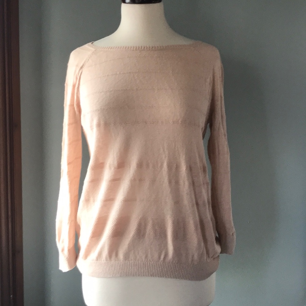 Linen blend light peach sweater